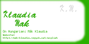 klaudia mak business card