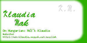 klaudia mak business card